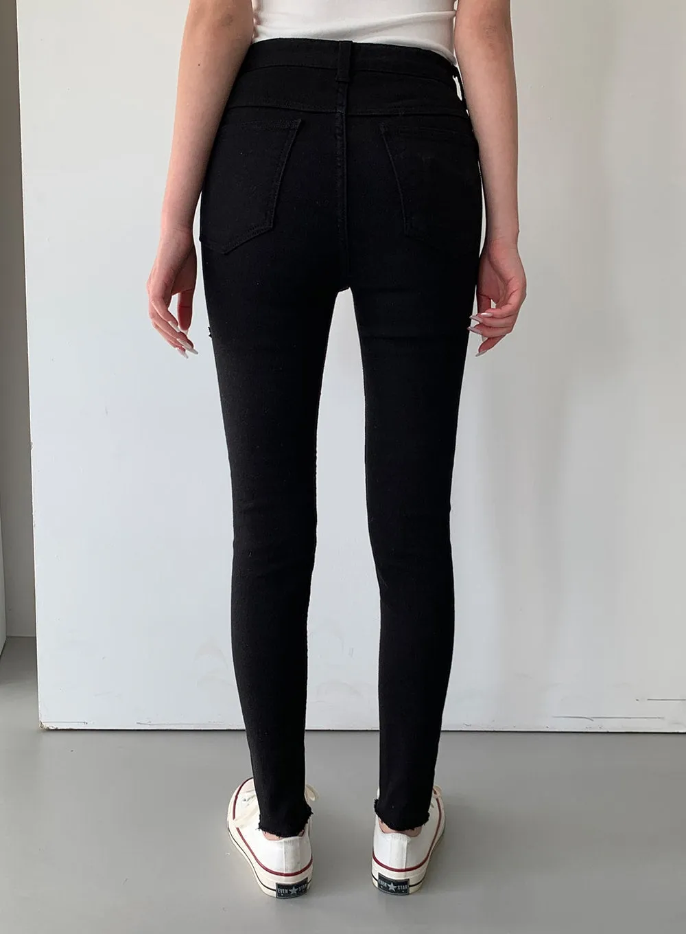 High Waist Cotton Skinny Pants J31