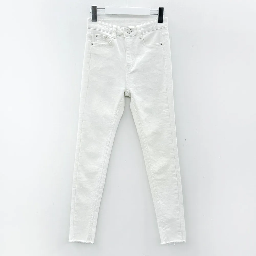 High Waist Cotton Skinny Pants J31