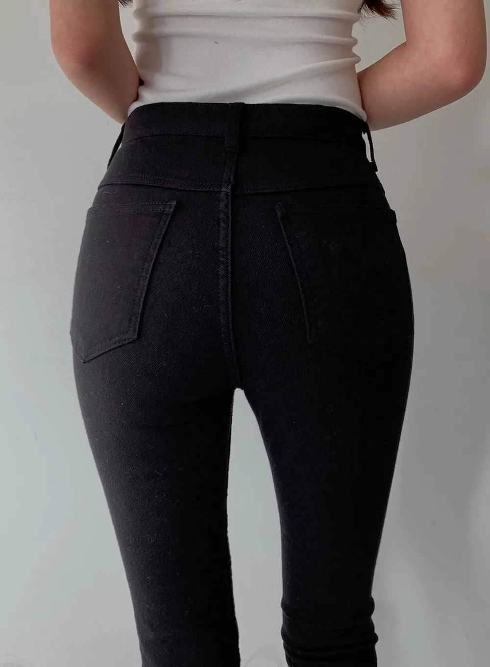 High Waist Cotton Skinny Pants J31