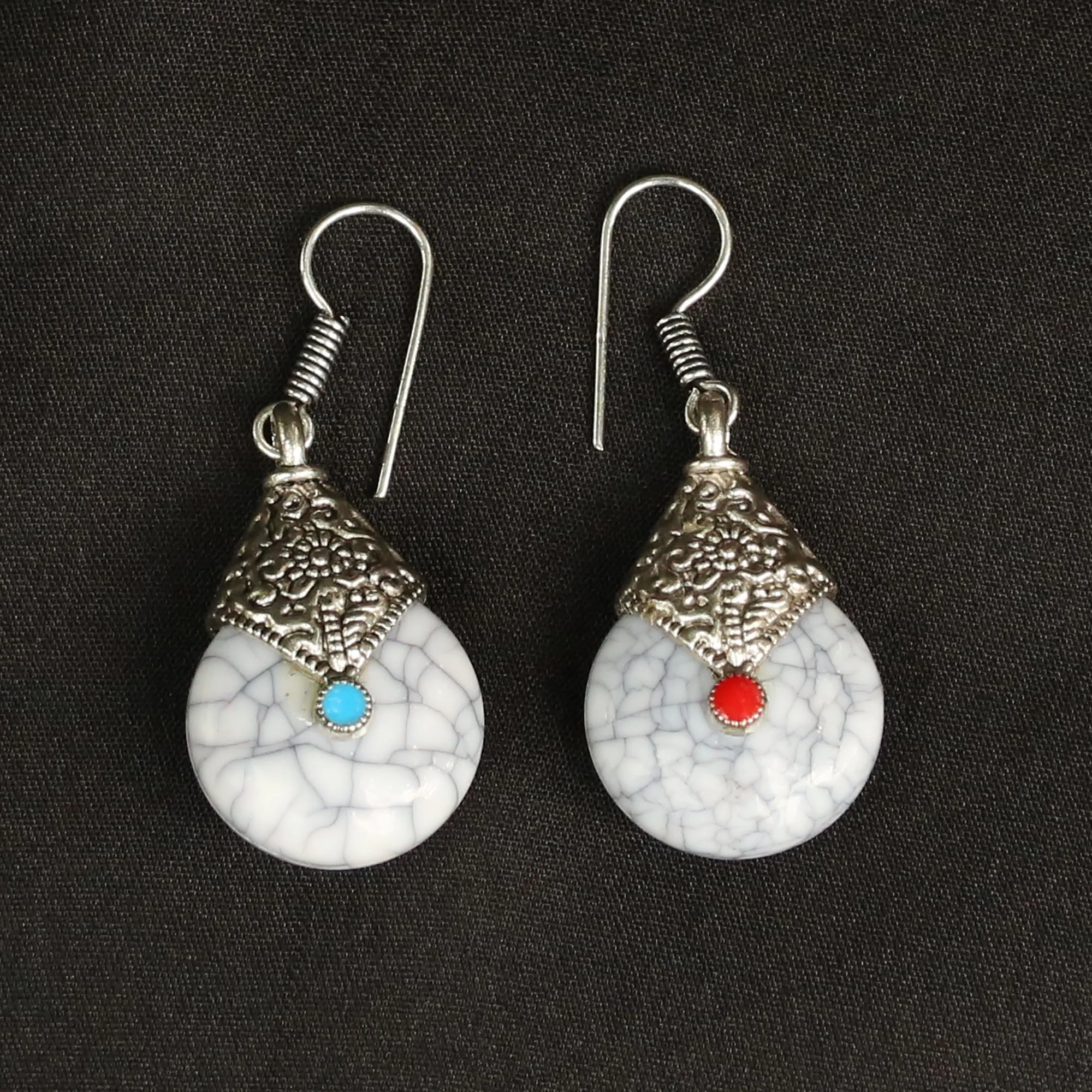 Imeora  White Drop Earrings