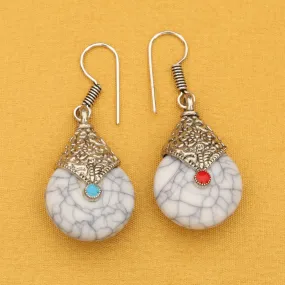 Imeora  White Drop Earrings