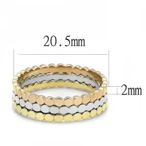 IP Gold & IP Rose Gold (Ion Plating) Stainless Steel Ring with No Stone for Women Style TK3180