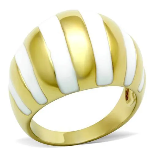 IP Gold(Ion Plating) Brass Ring with No Stone for Women Style GL023