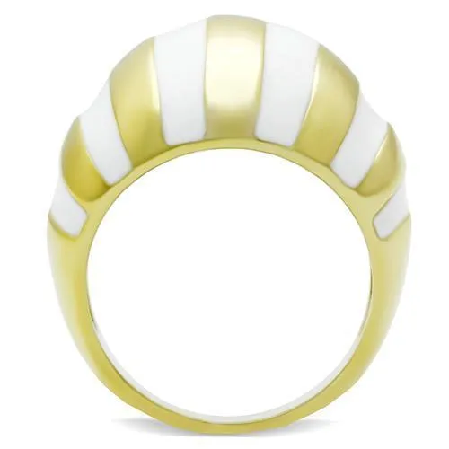 IP Gold(Ion Plating) Brass Ring with No Stone for Women Style GL023