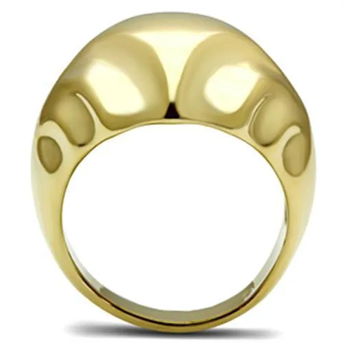 IP Gold(Ion Plating) Brass Ring with No Stone for Women Style GL327