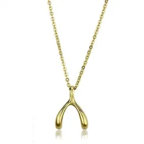 IP Gold(Ion Plating) Stainless Steel Chain Pendant with No Stone for Women Style TK2528