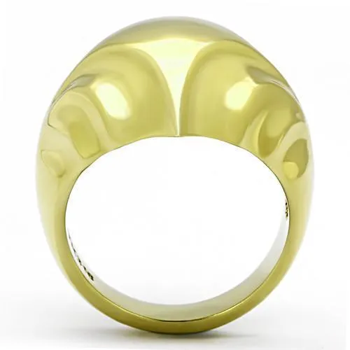 IP Gold(Ion Plating) Stainless Steel Ring with No Stone for Women Style TK1026