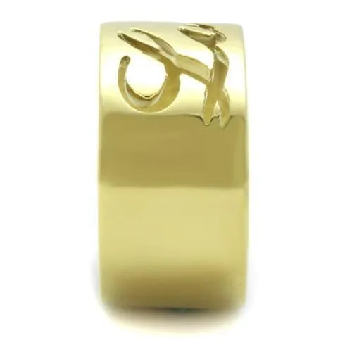 IP Gold(Ion Plating) Stainless Steel Ring with No Stone for Women Style TK1878