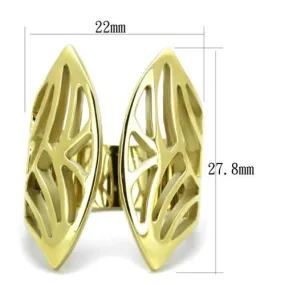 IP Gold(Ion Plating) Stainless Steel Ring with No Stone for Women Style TK1902