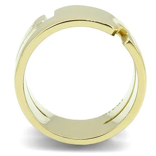 IP Gold(Ion Plating) Stainless Steel Ring with No Stone for Women Style TK3118