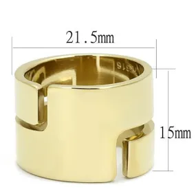 IP Gold(Ion Plating) Stainless Steel Ring with No Stone for Women Style TK3118