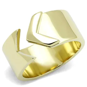 IP Gold(Ion Plating) Stainless Steel Ring with No Stone for Women Style TK3120