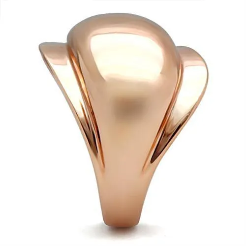 IP Rose Gold(Ion Plating) Brass Ring with No Stone for Women Style GL157