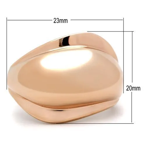 IP Rose Gold(Ion Plating) Brass Ring with No Stone for Women Style GL157