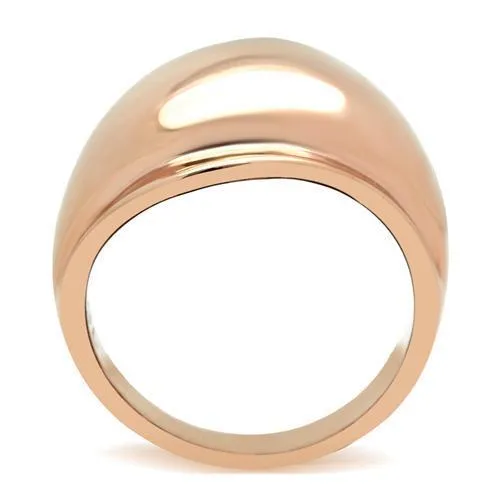 IP Rose Gold(Ion Plating) Brass Ring with No Stone for Women Style GL157