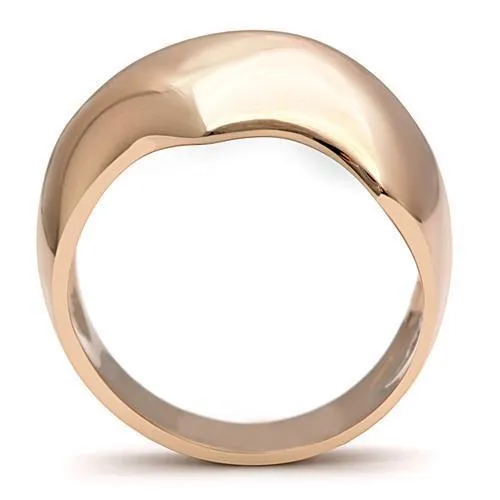 IP Rose Gold(Ion Plating) Brass Ring with No Stone for Women Style GL161