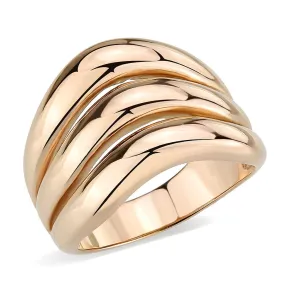 IP Rose Gold(Ion Plating) Stainless Steel Ring with NoStone in No Stone for Women Style TK3799