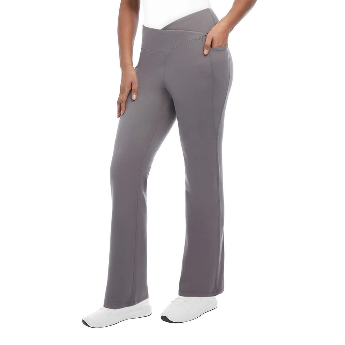 Jockey Women's High Waist Moisture Wicking Side Pockets Cross Waist Yoga Active Pants