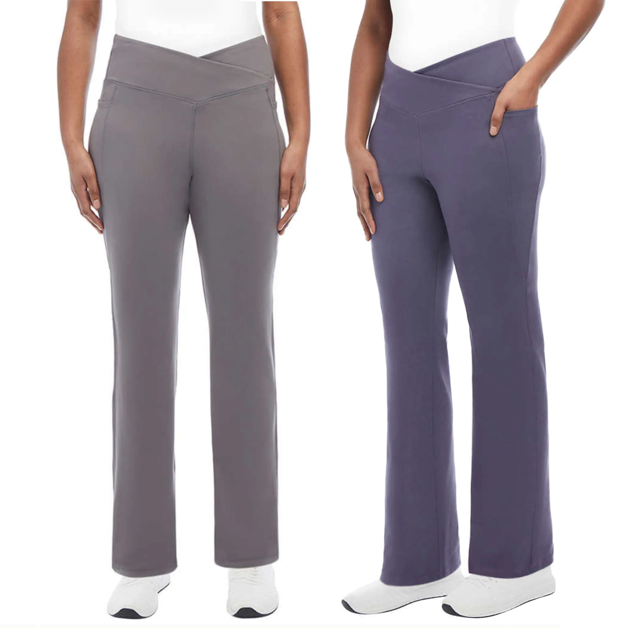 Jockey Women's High Waist Moisture Wicking Side Pockets Cross Waist Yoga Active Pants