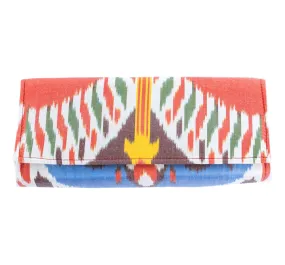 Lafayette Silk Ikat Cassie Clutch - Tomato Red, Yellow, Green