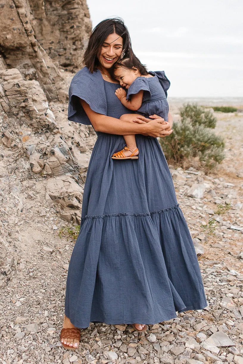 Lennon Maxi Dress in Dusty Blue - FINAL SALE