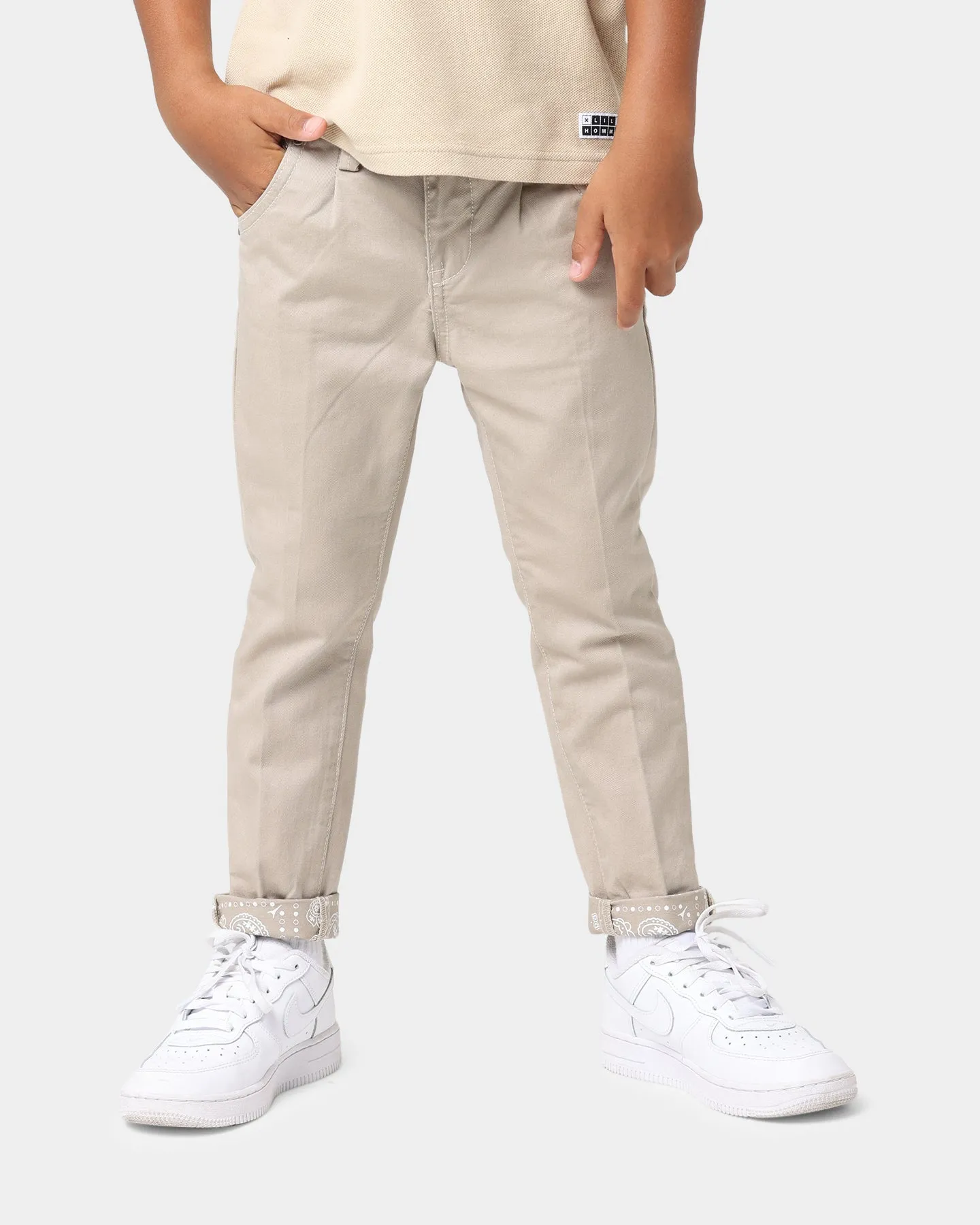 Lil Homme Kids' Bandana Ultra Chino Pants Stone