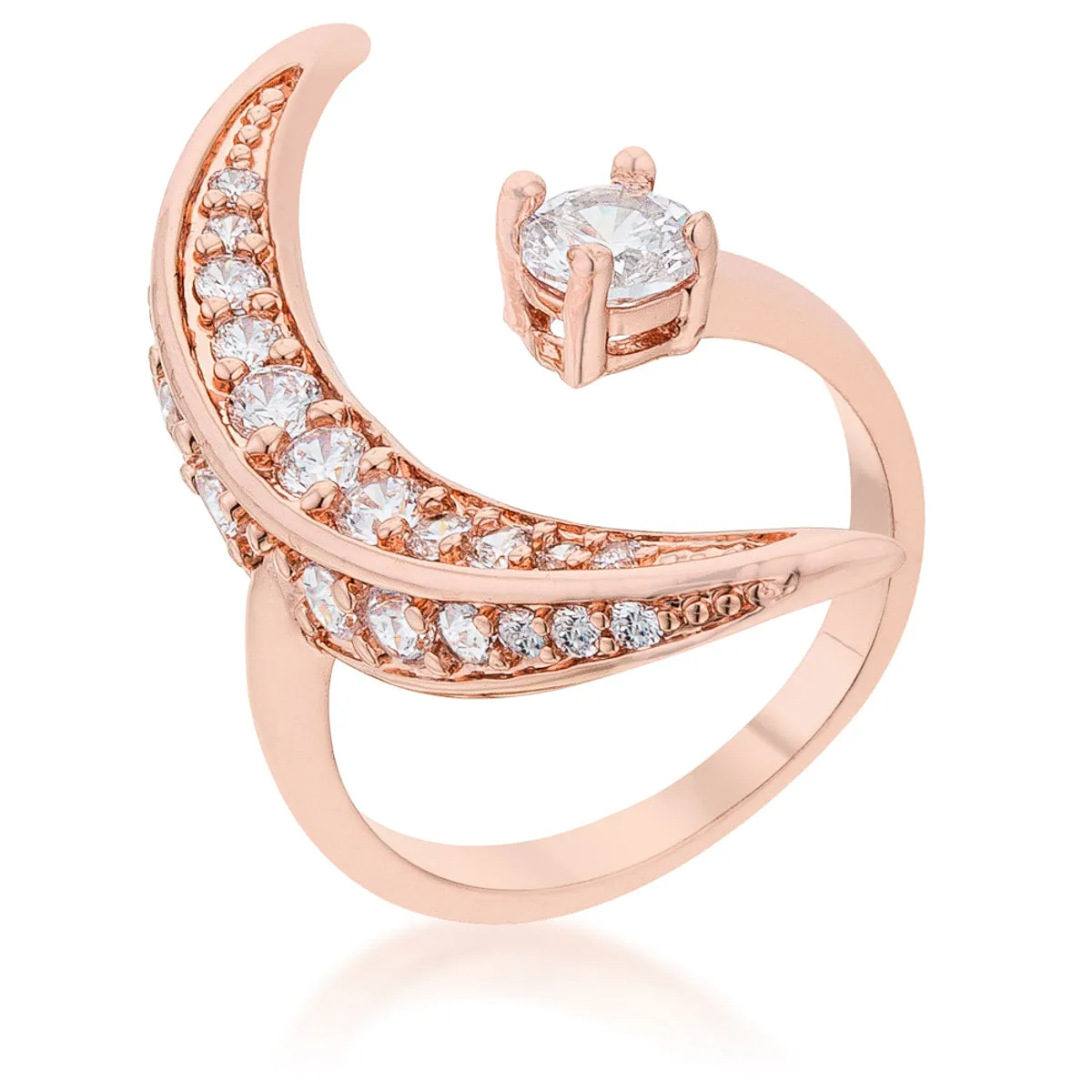 Luna Celestial Moon Wrap Rose Gold Fashion Ring | 1.2ct