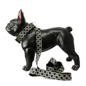 Luxury Collar/Leash Set Black/Gold