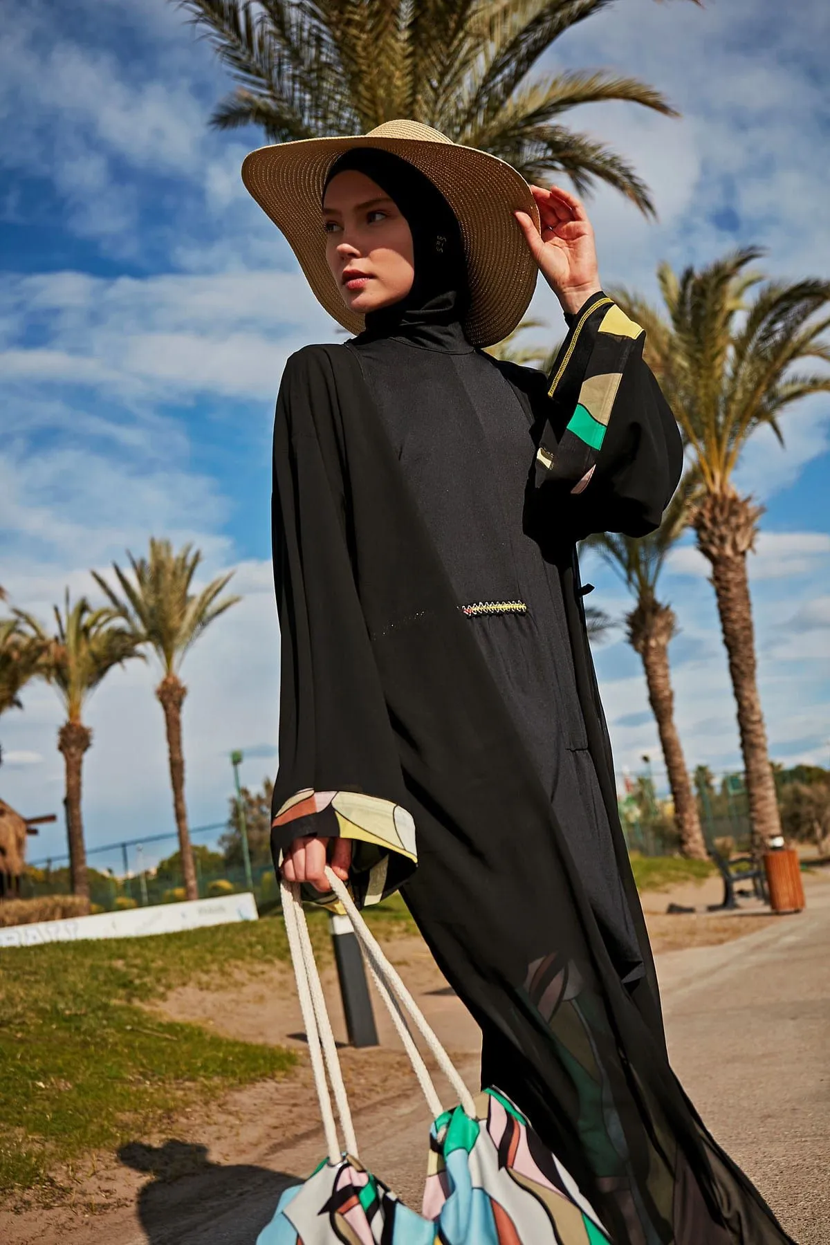 Lycra Black Burkini Modest Swimwear M2469