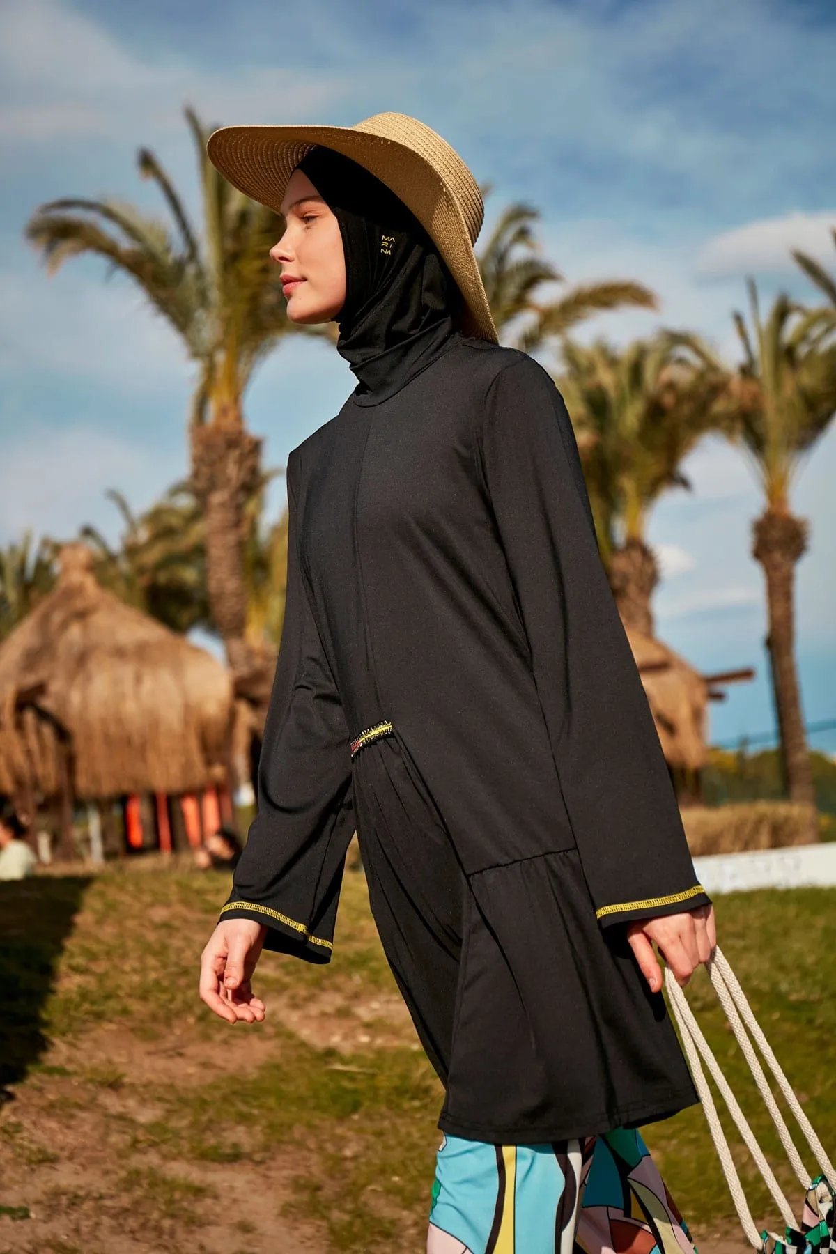 Lycra Black Burkini Modest Swimwear M2469