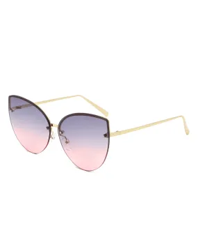 Lyndis - Cramilo Chic Cat Eye Rimless Women's Fashion Sunglasses