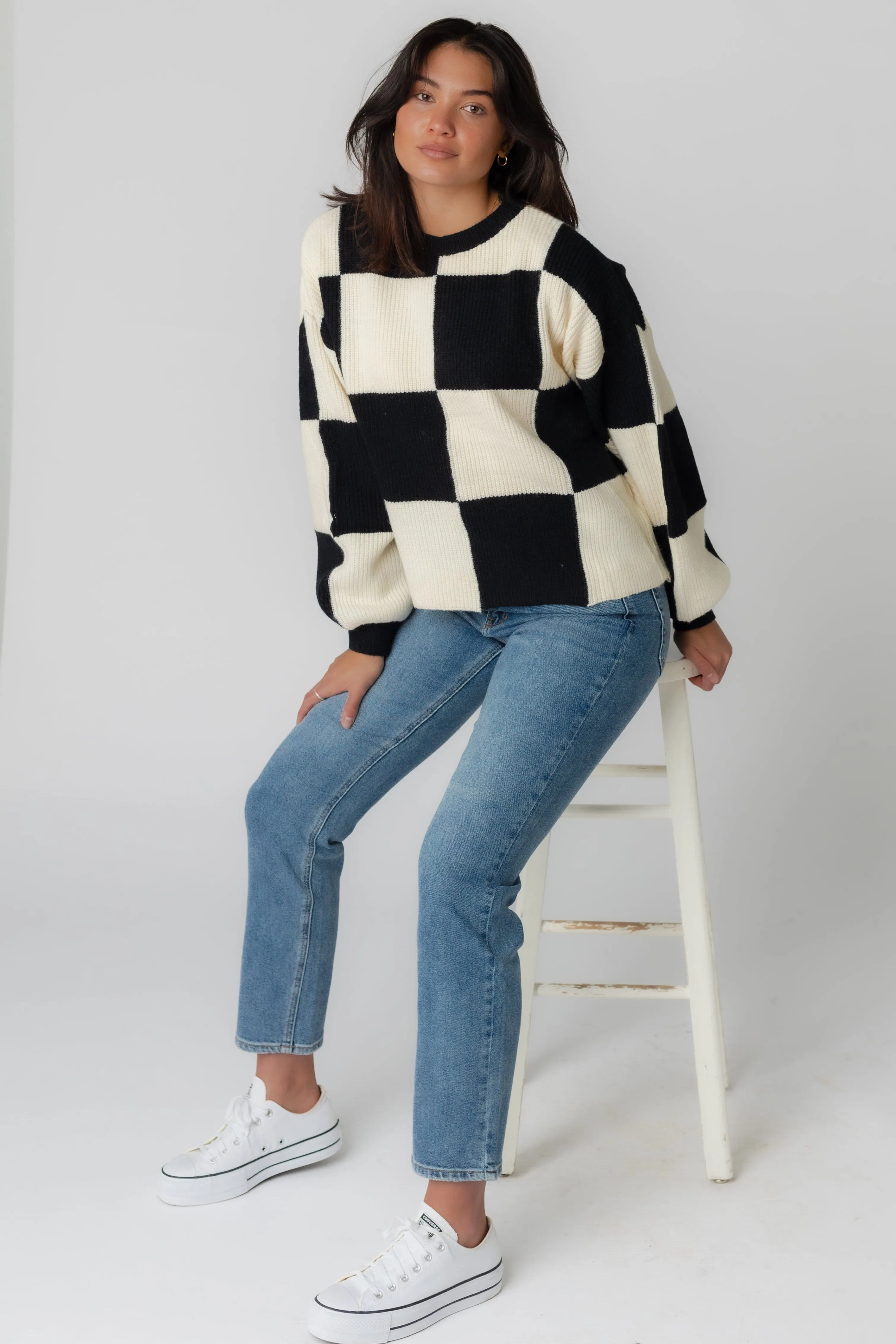 Mandy Checker Sweater