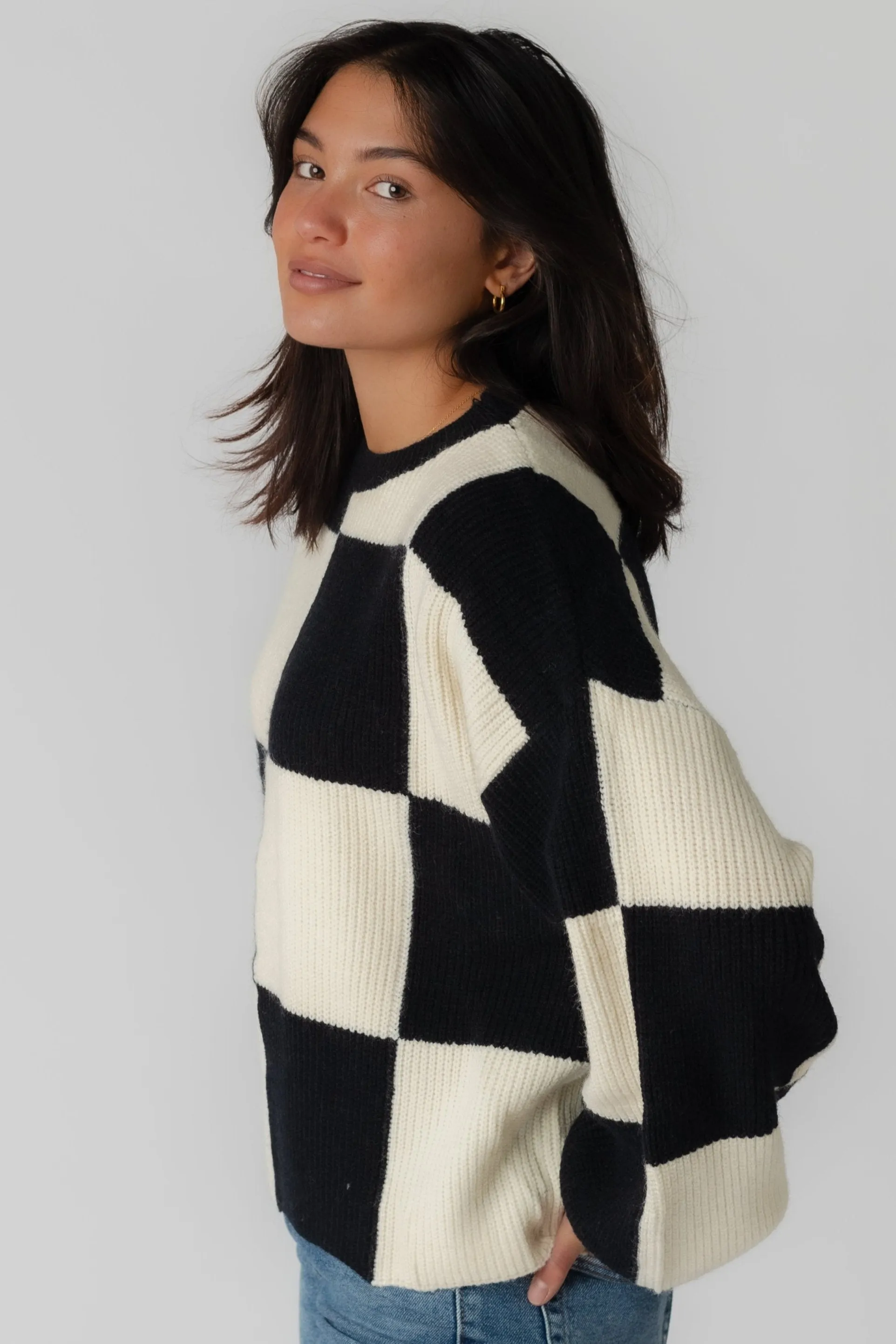 Mandy Checker Sweater