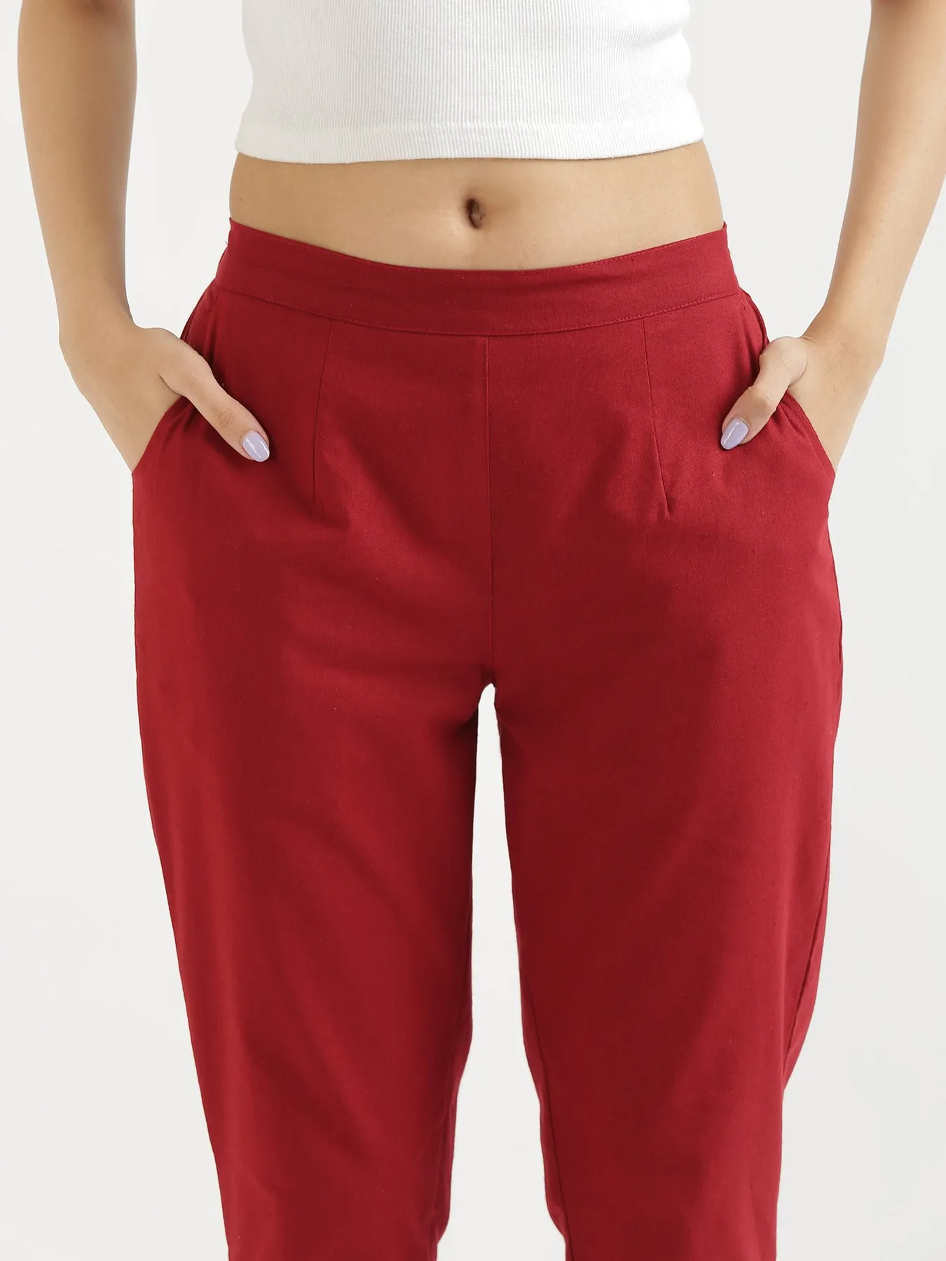 Maroon Cotton Pant