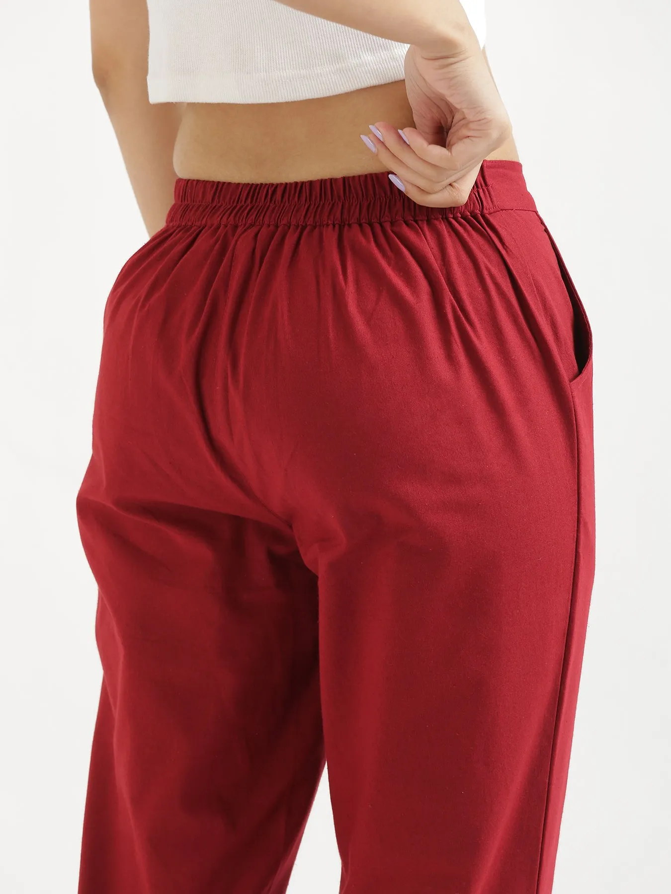 Maroon Cotton Pant