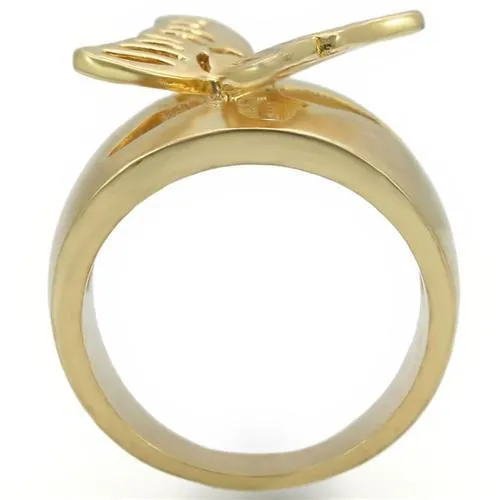 Matte Gold & Gold Brass Ring with No Stone for Women Style 0W369