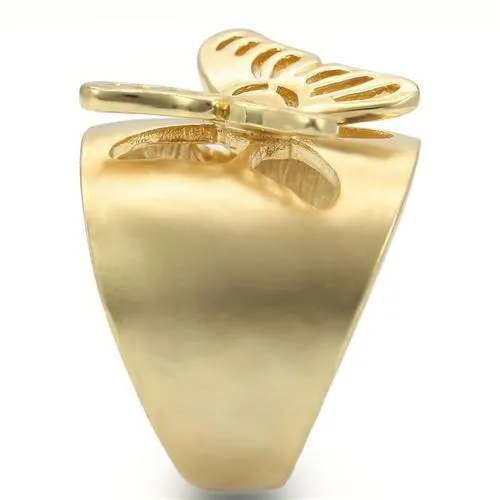 Matte Gold & Gold Brass Ring with No Stone for Women Style 0W369