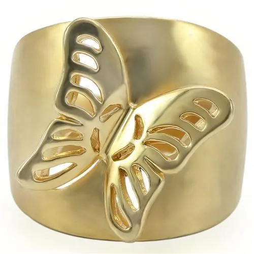 Matte Gold & Gold Brass Ring with No Stone for Women Style 0W369