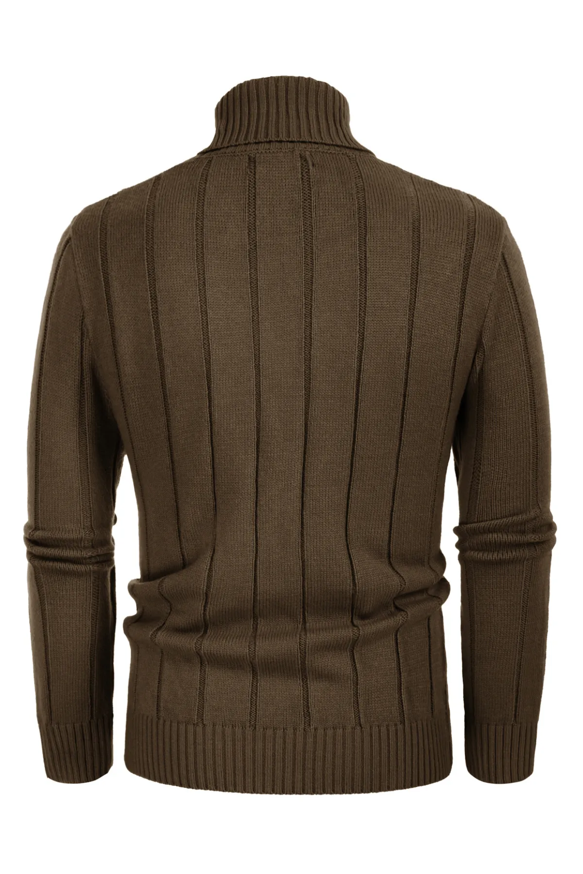 Mens Cable Knitted Turtleneck Jumper Pullover Sweater