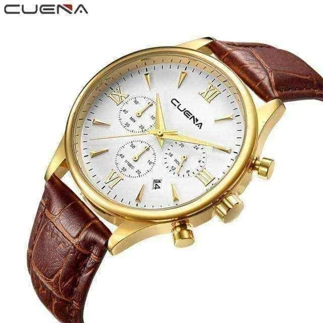 Mens fashion watches - Luxury Brand CUENA  Fashion Men Watch Leather