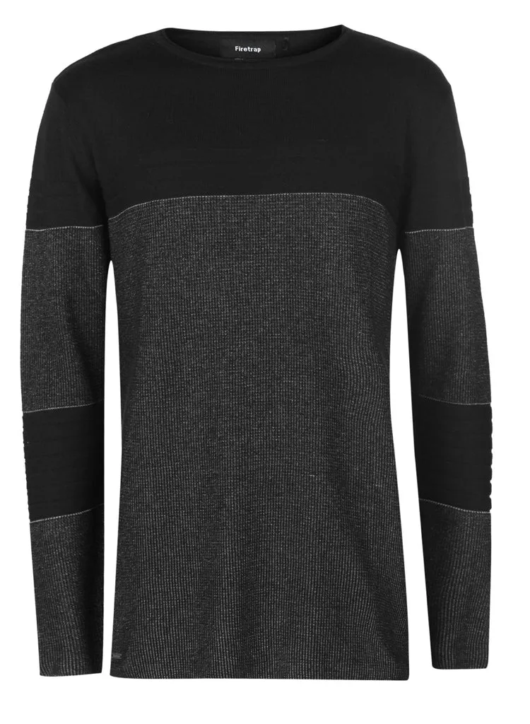 Mens Stylish  ribbed knitted designer jumper.