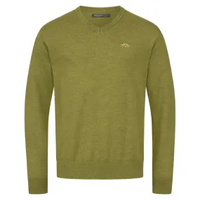 Merino V-Neck Sweater - Vivid Green by Blaser