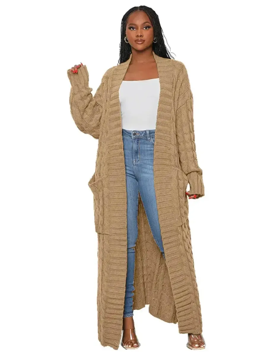 Mia Long Knit Thick Cardigan Sweaters