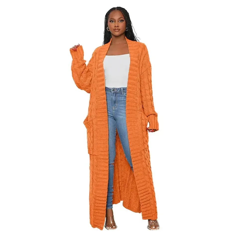 Mia Long Knit Thick Cardigan Sweaters