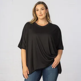 Mid-Length Sleeve Asymmetrical Cape Top