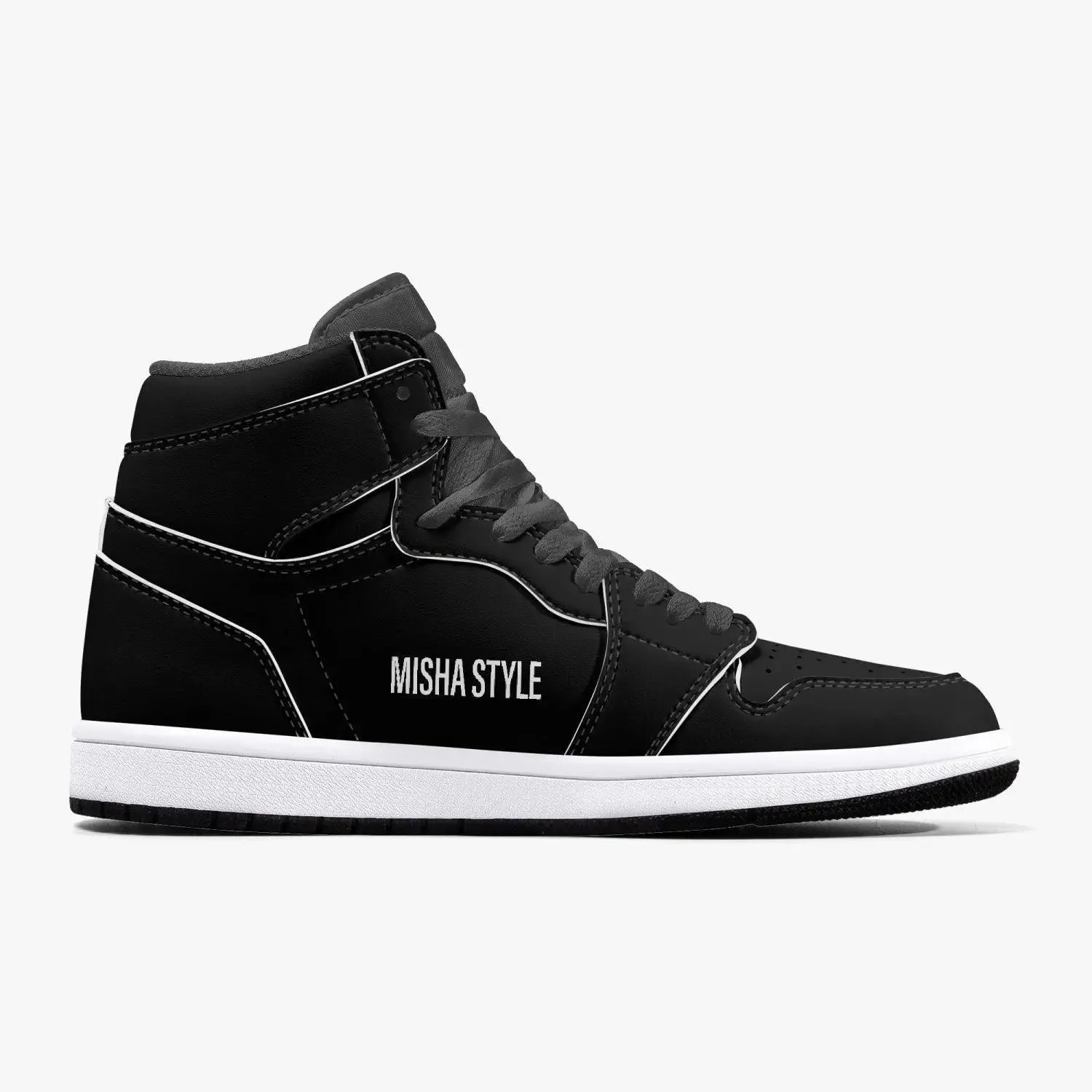 Misha Black High-Top Leather Sneakers