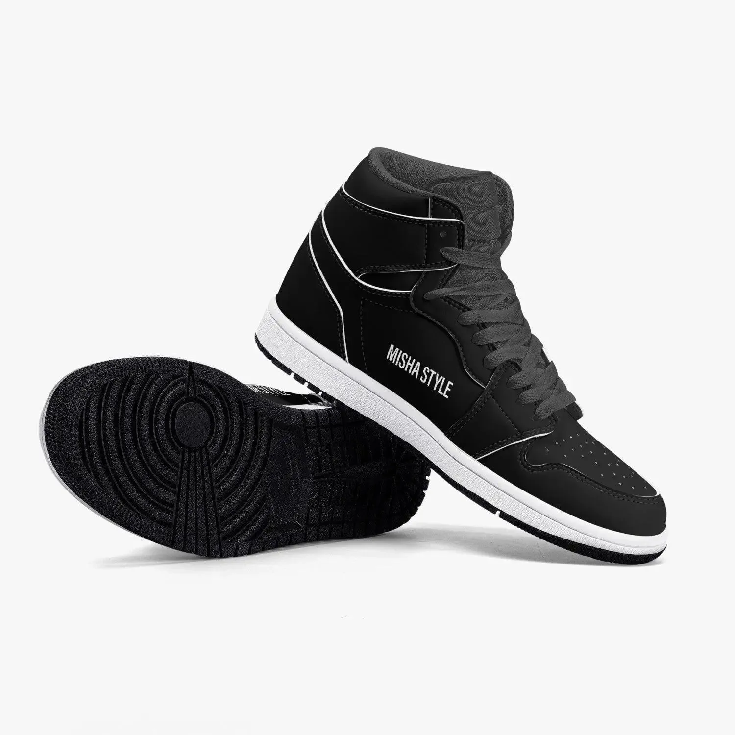 Misha Black High-Top Leather Sneakers