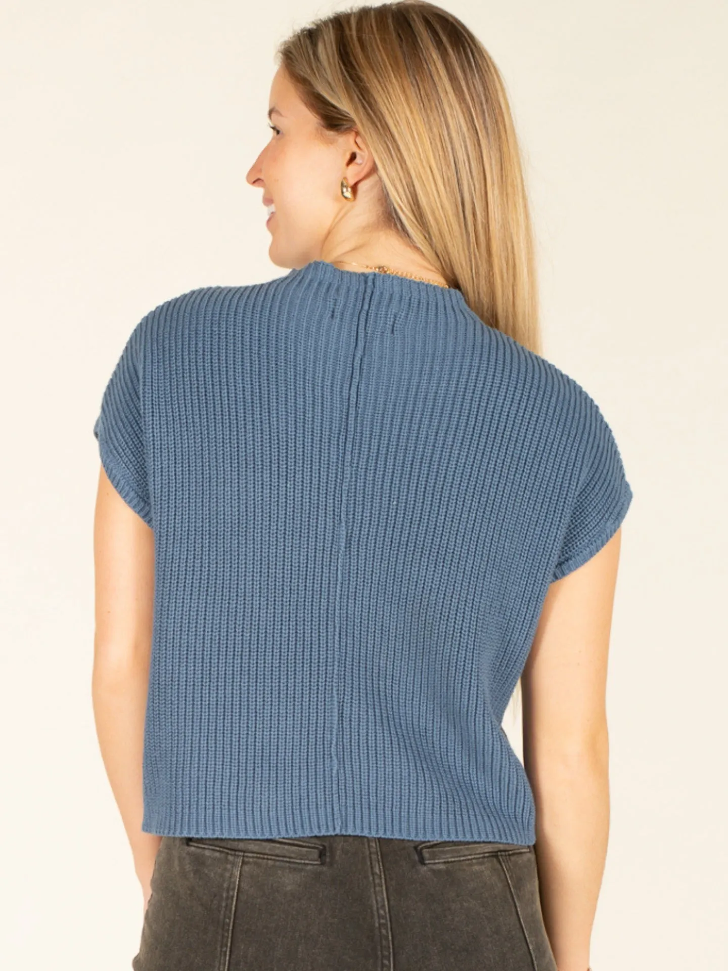 Mock Neck Cropped Sweater