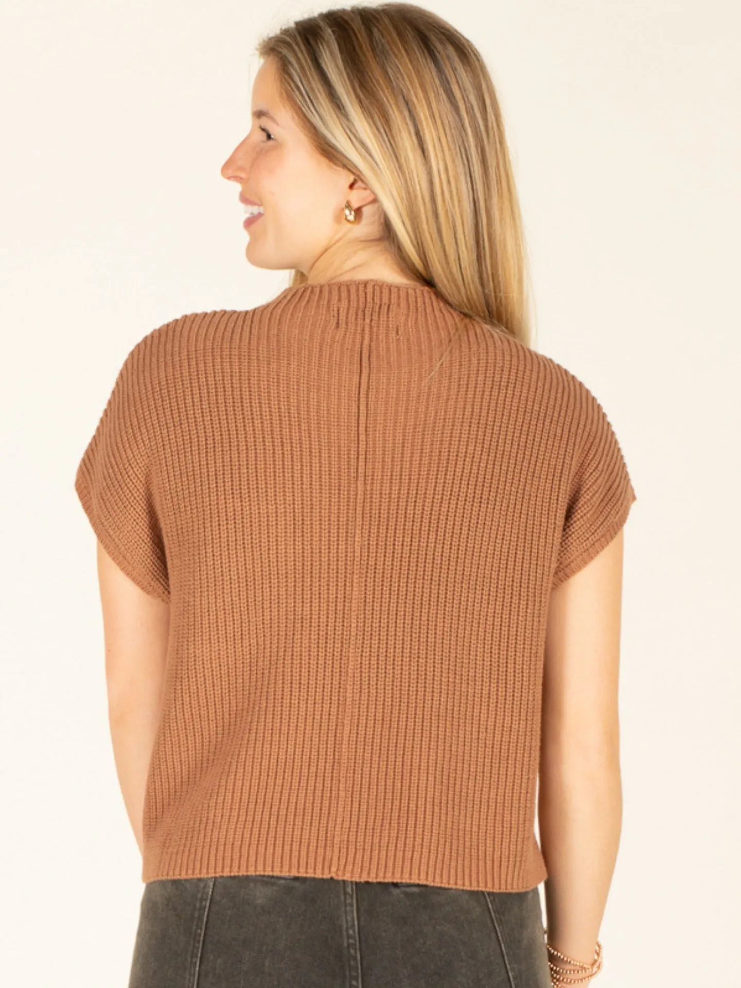 Mock Neck Cropped Sweater