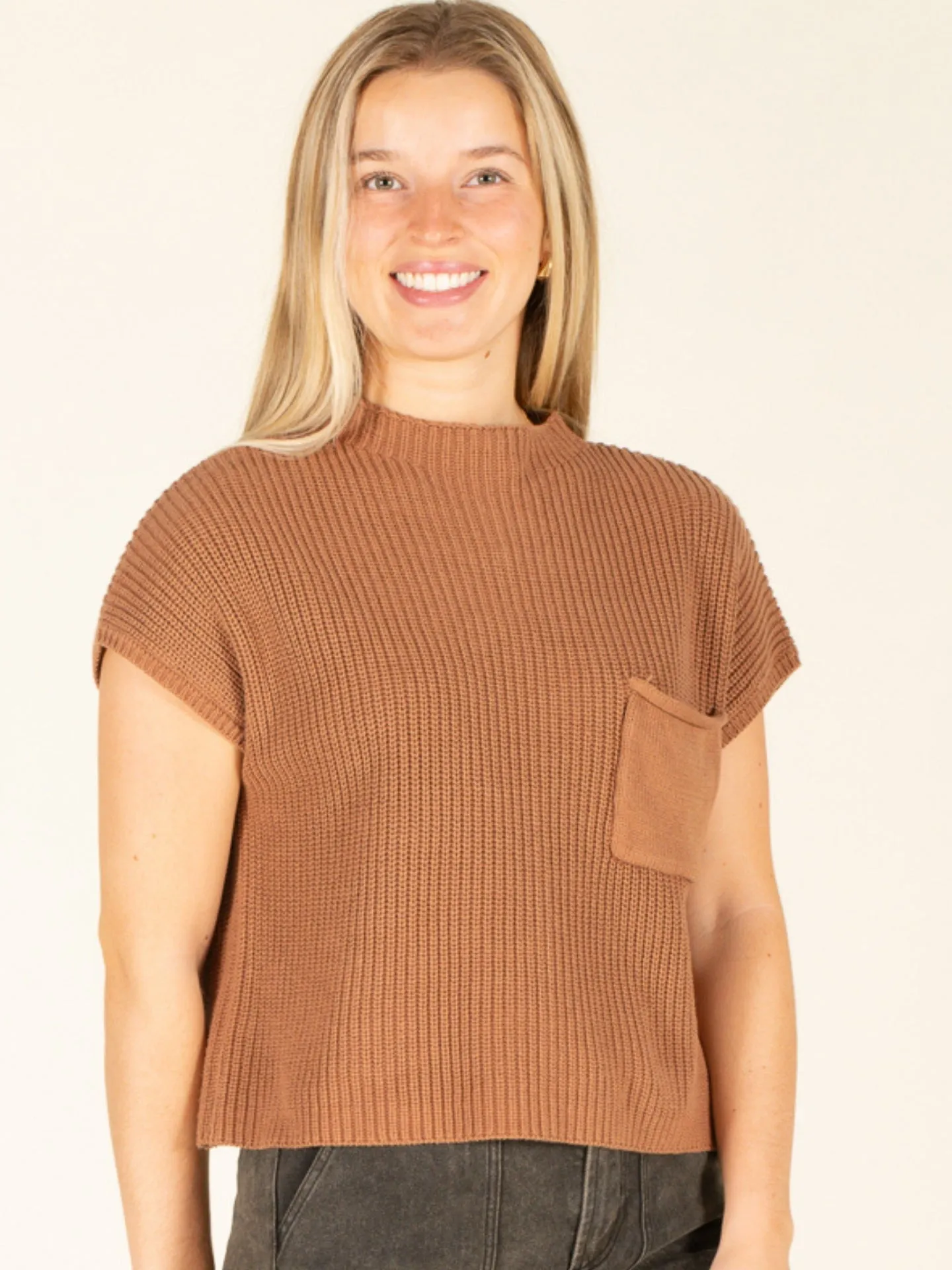 Mock Neck Cropped Sweater